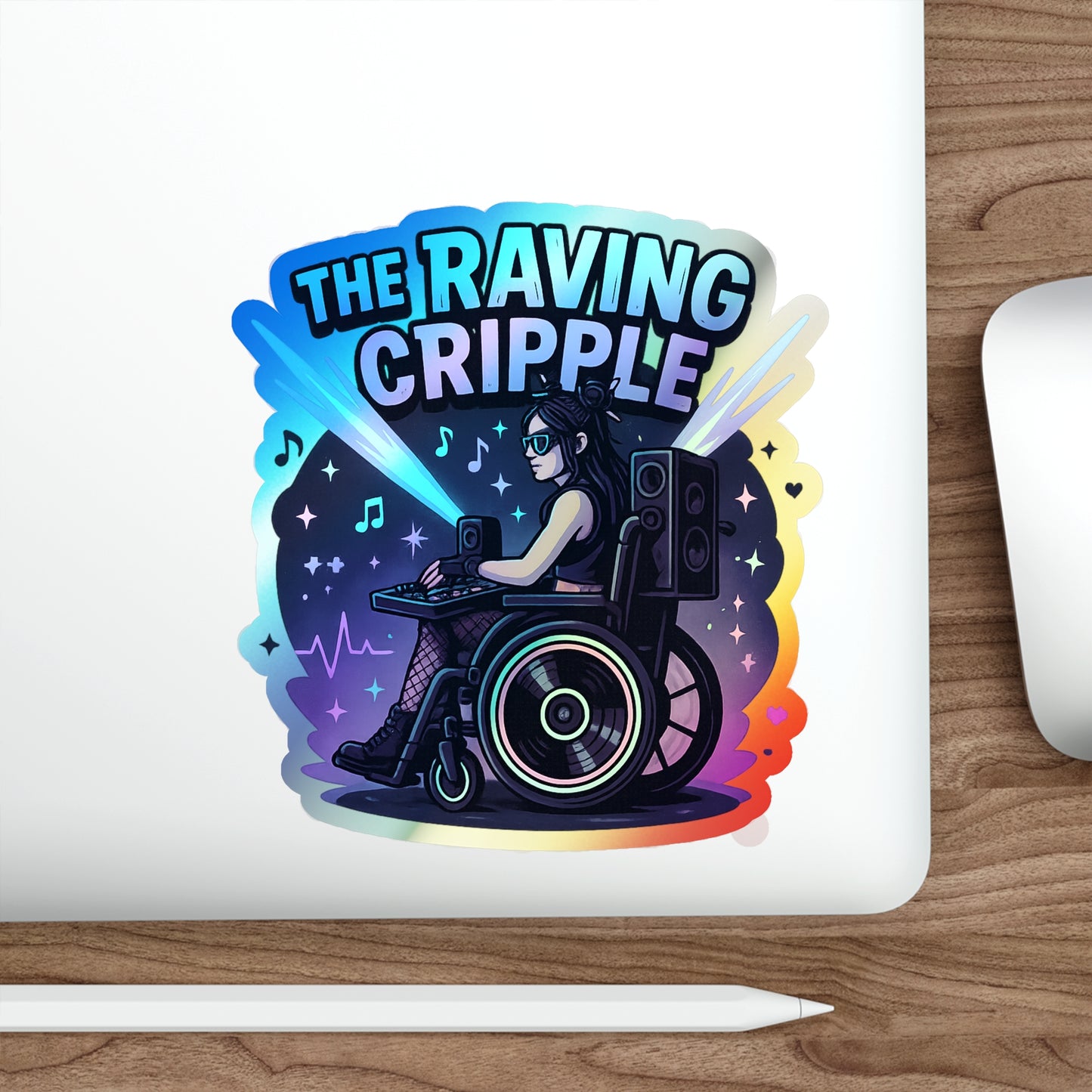 RAVING CRIPPLE // BLVCK Holographic Sticker // Insaneintheleakingbrain Edition