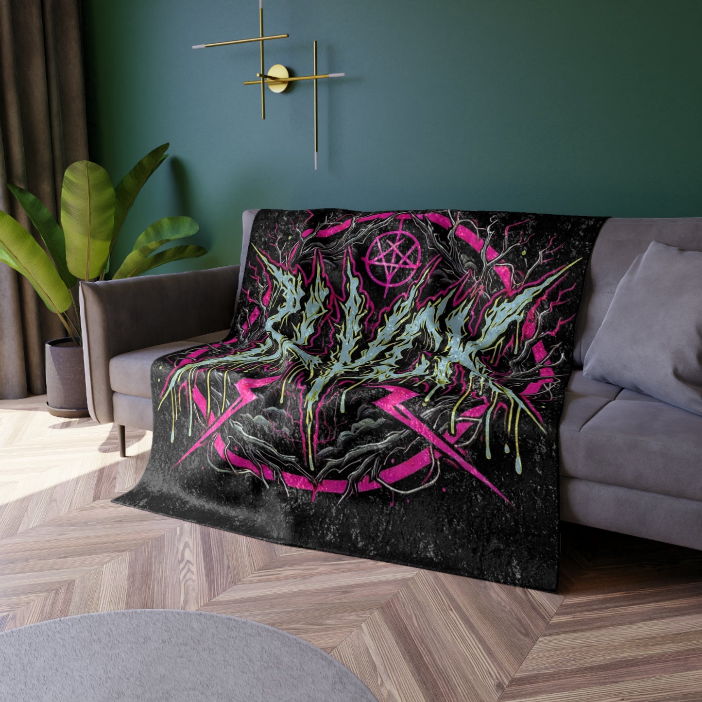 BLVCK // Transmutation Sigil // Premium Crushed Velvet Blanket