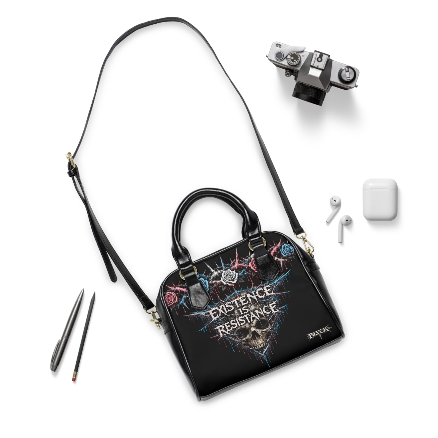 BLVCK // Existence Is Resistance Shoulder Handbag