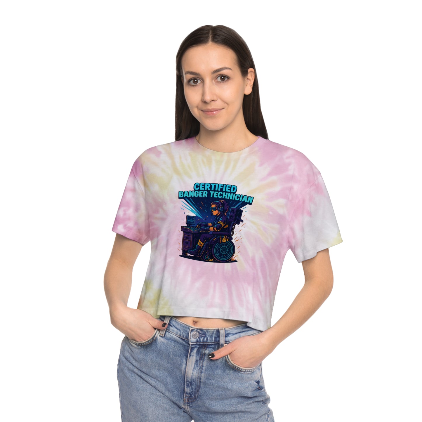 Certified Banger Technician // BLVCK Lagoon Tie-Dye Crop Tee