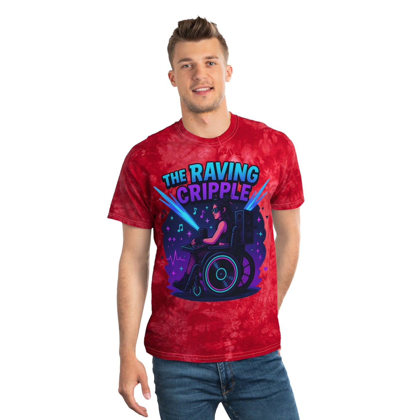 The Raving Cripple – BLVCK Crystal Tie-Dye Tee - Insaneintheleakingbrain Edition