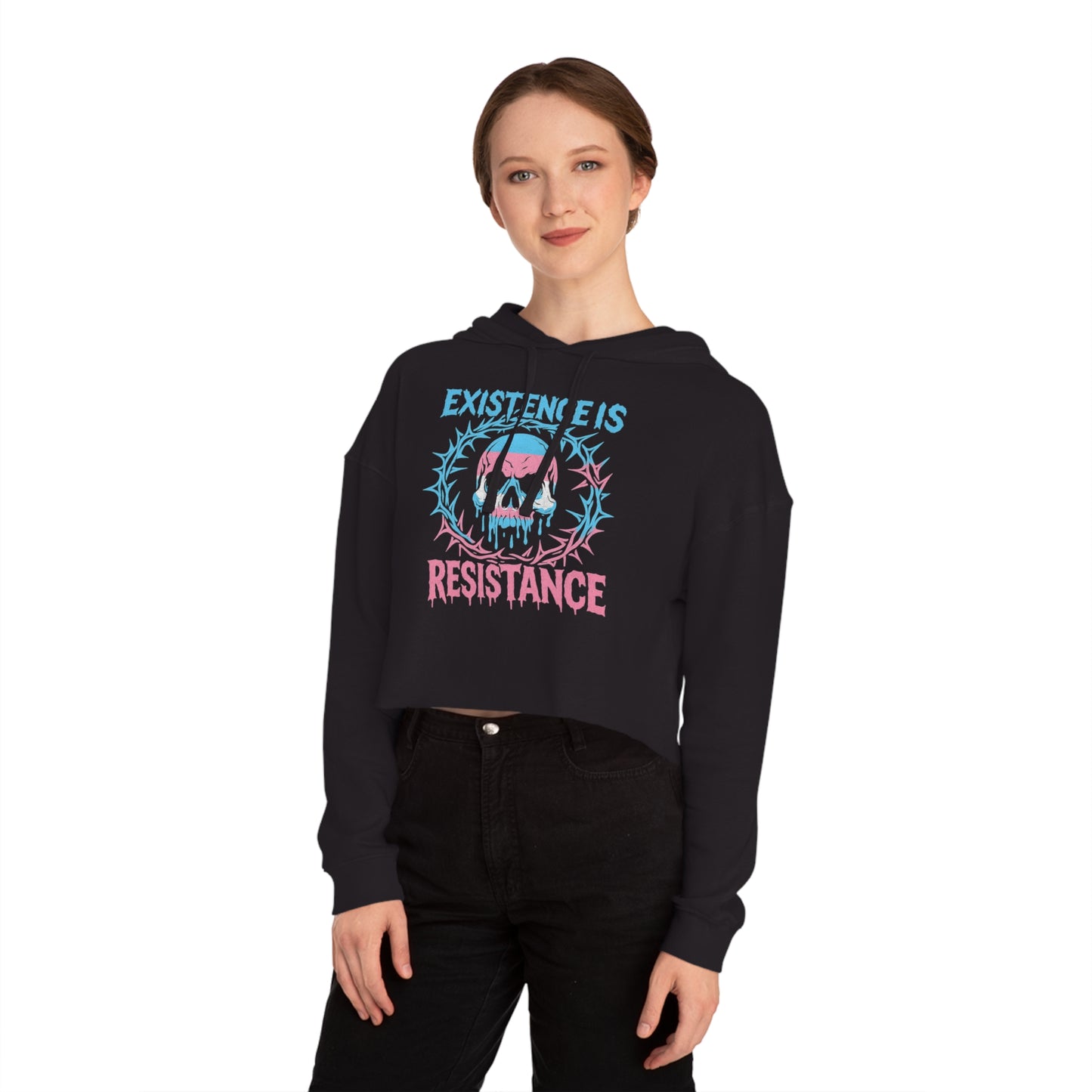 Existence Is Resistance // BLVCK Cropped Hoodie