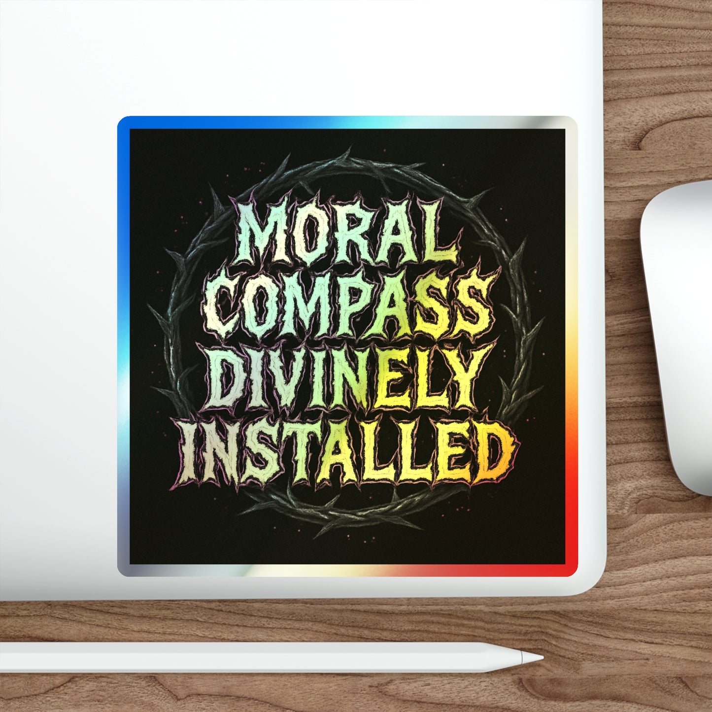 BLVCK // Holographic Sticker // Moral Compass Edition