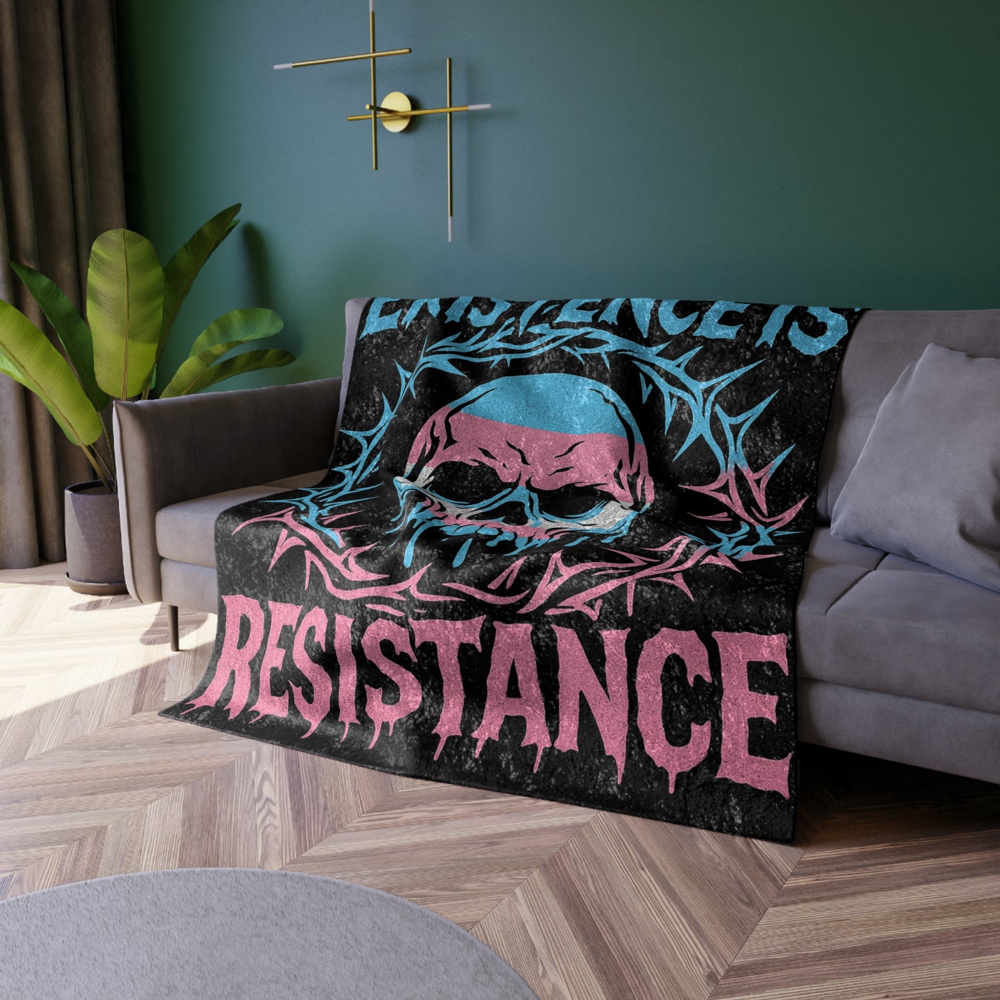 BLVCK // Existence Is Resistance // Premium Crushed Velvet Blanket