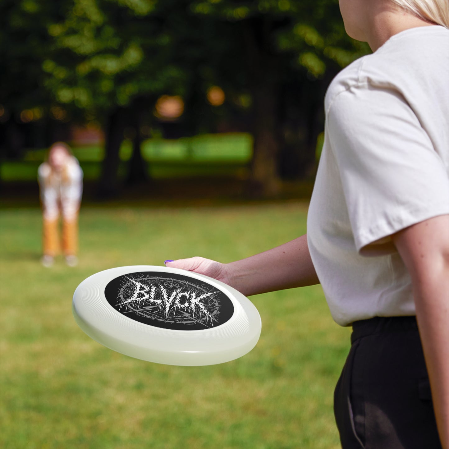 BLVCK Logo // Monochrome Sigil // Wham-O® Frisbee (10.875")