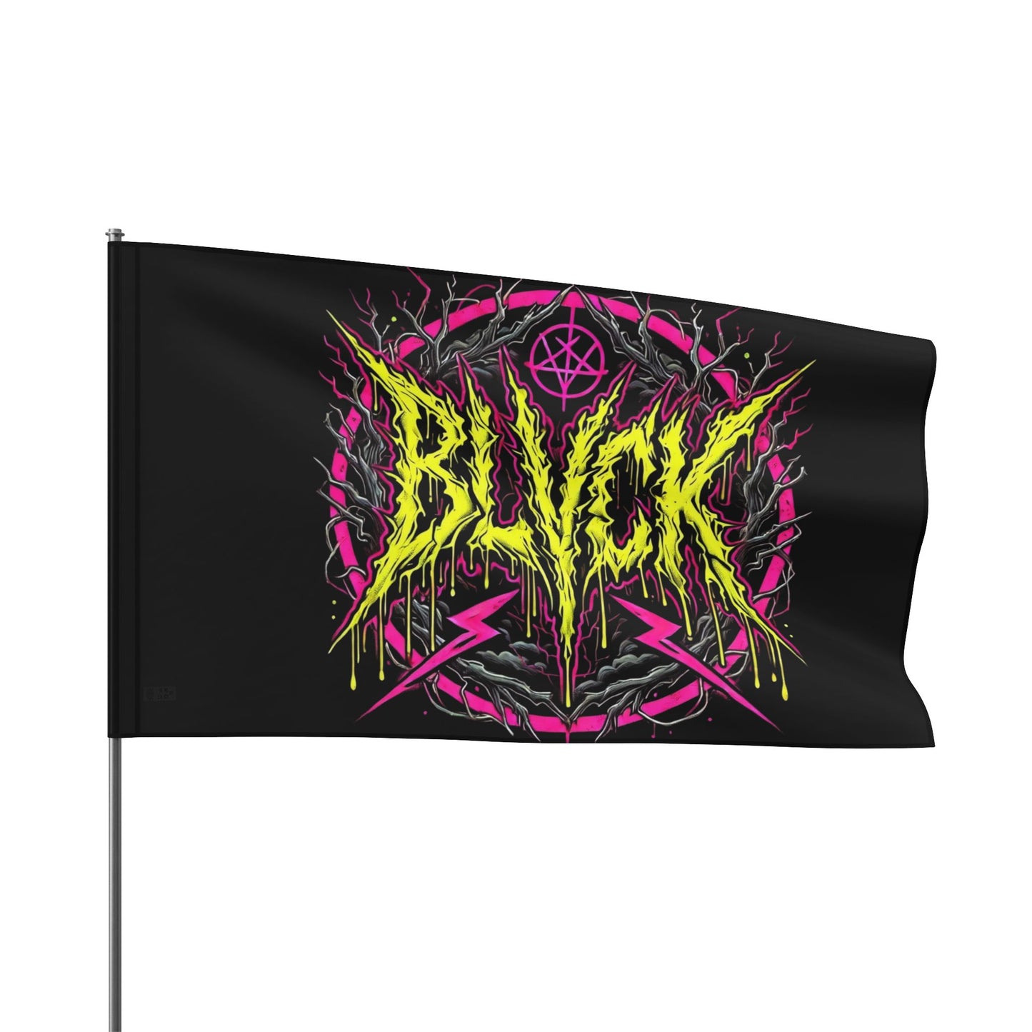 BLVCK Sigil Flag // Neon Inferno Edition