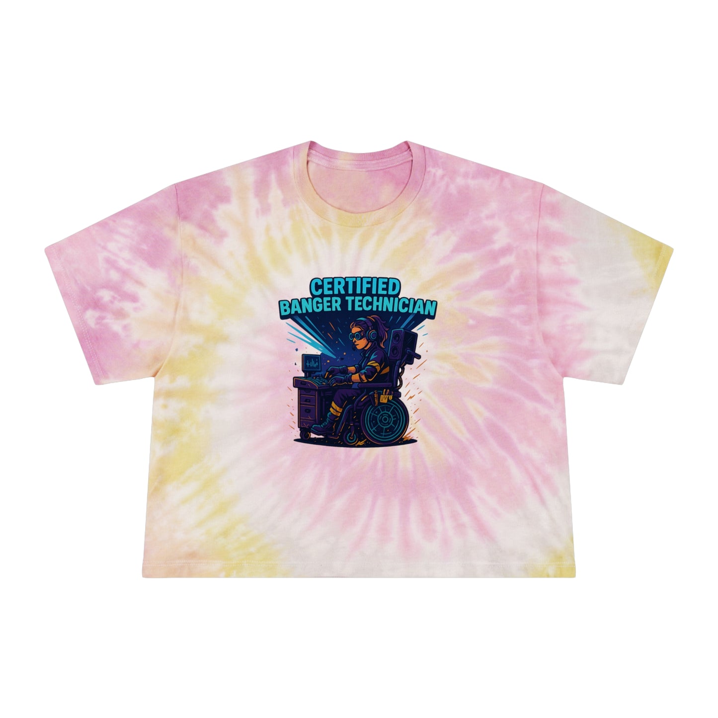 Certified Banger Technician // BLVCK Lagoon Tie-Dye Crop Tee