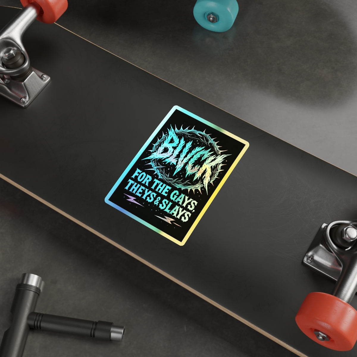 BLVCK Sigil // Holographic Sticker // Trans Pride Thorn Halo Edition