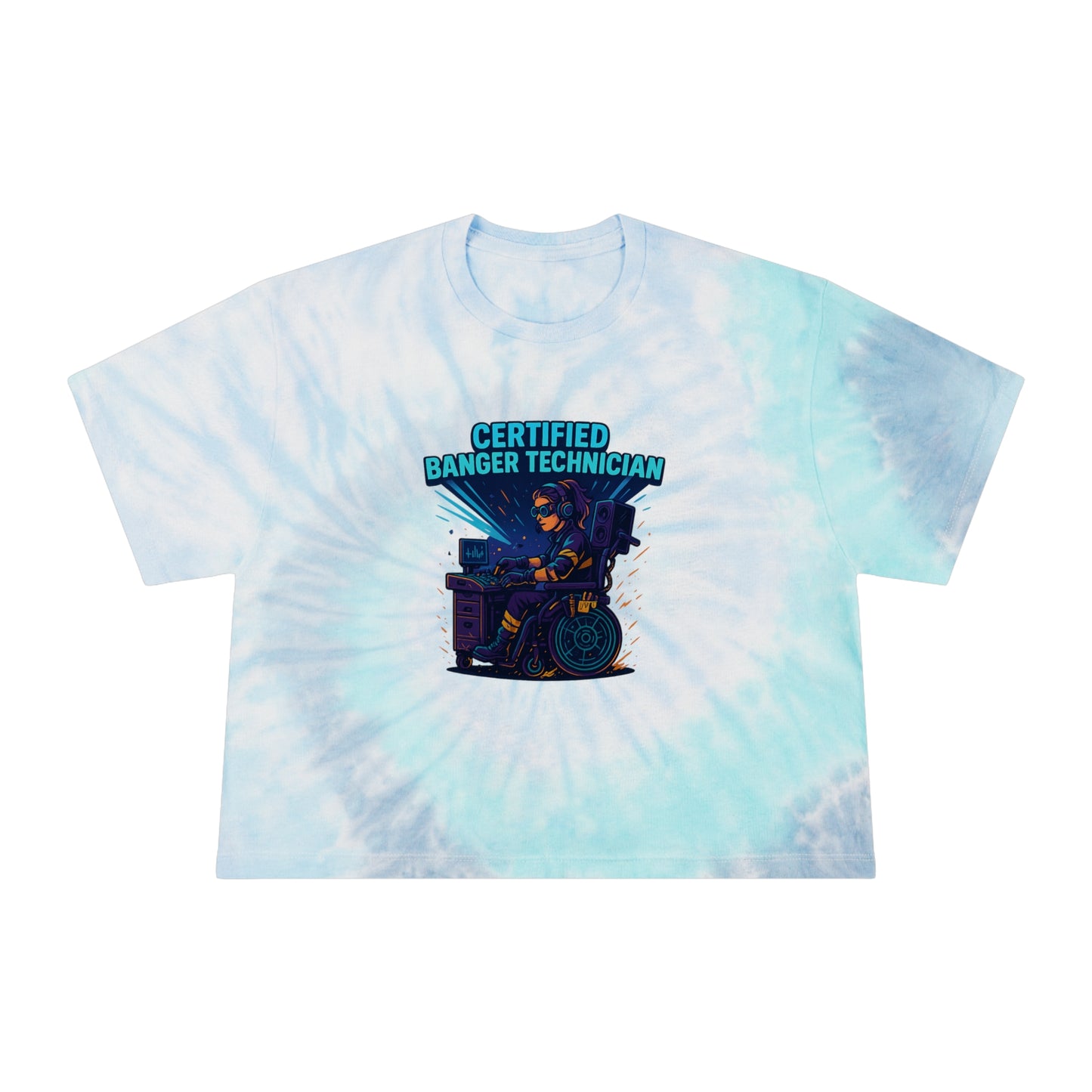 Certified Banger Technician // BLVCK Lagoon Tie-Dye Crop Tee