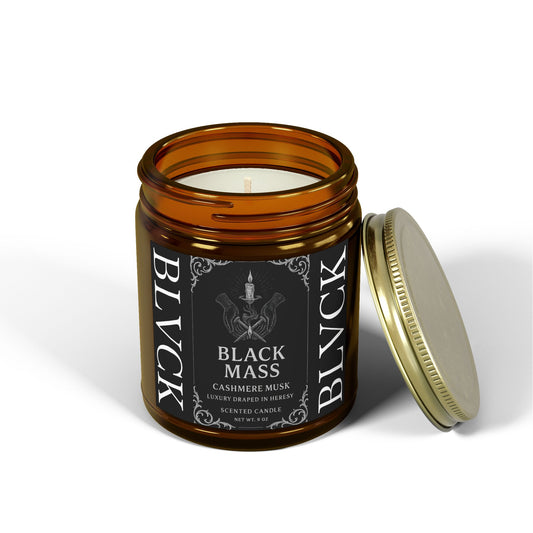 Black Mass // Cashmere Musk Scented Coconut Apricot Wax Candle
