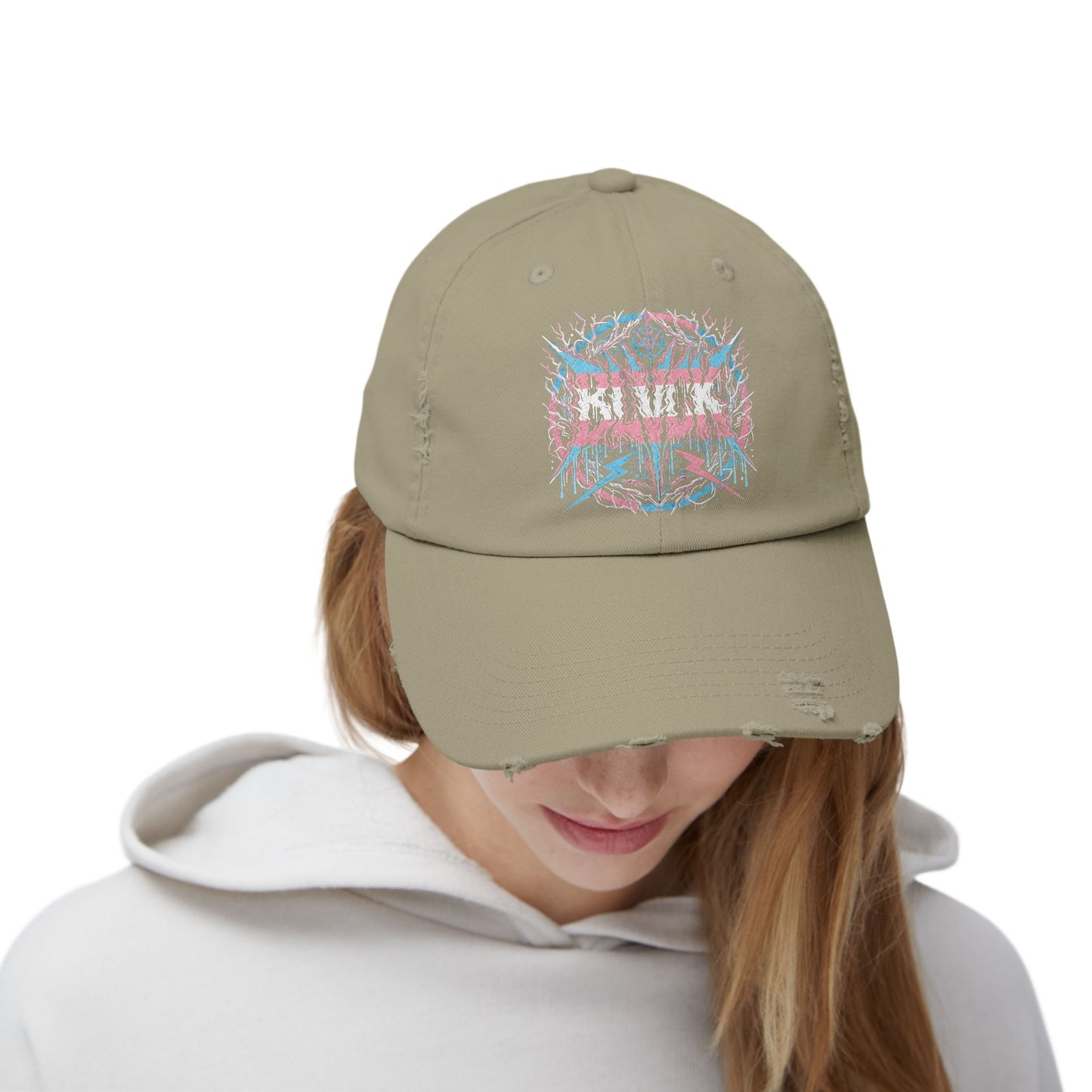 BLVCK // Trans Pride Sigil Distressed Cap