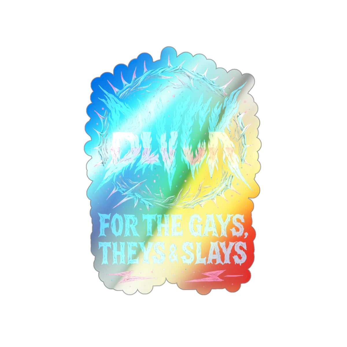 BLVCK Sigil // Holographic Sticker // Trans Pride Thorn Halo Variant