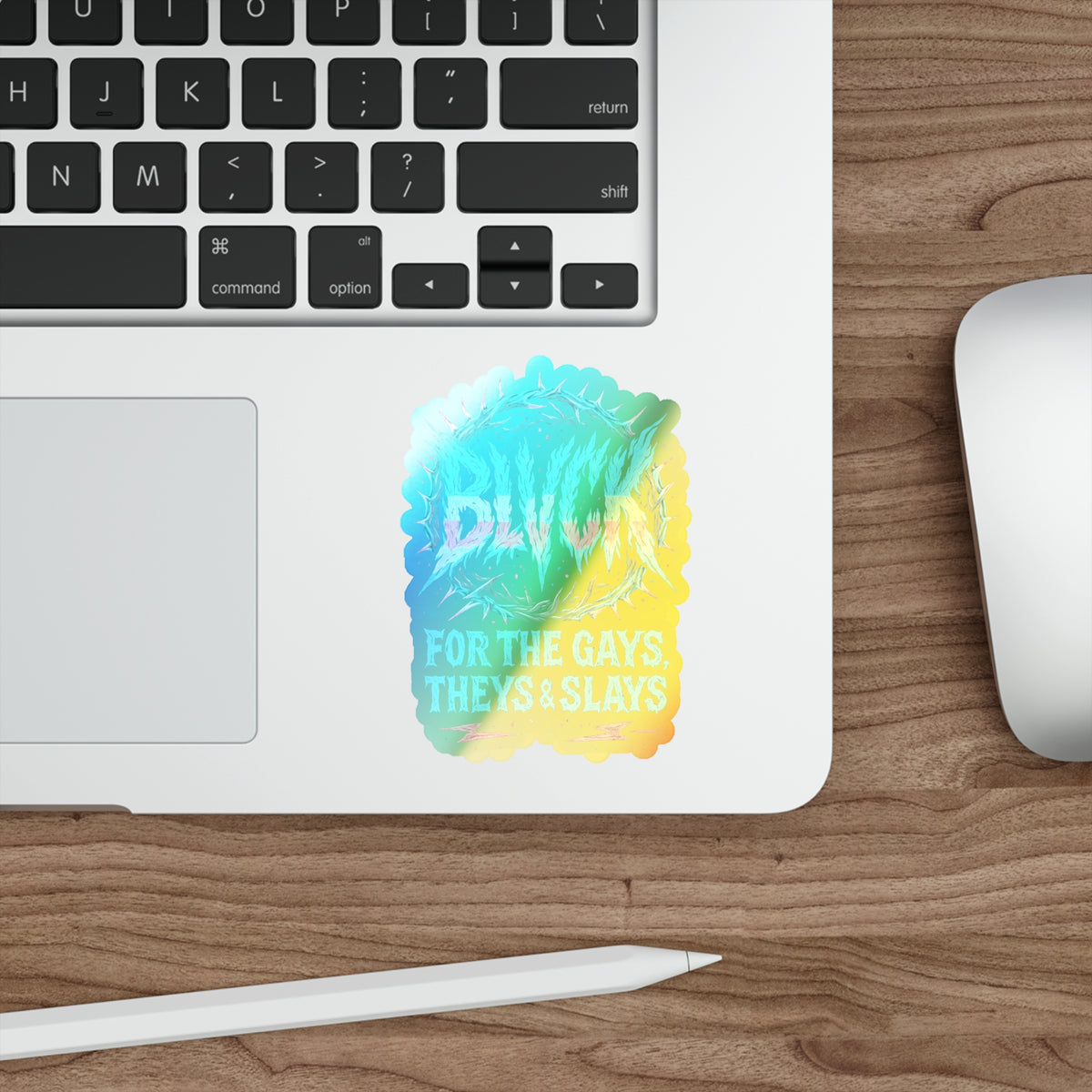 BLVCK Sigil // Holographic Sticker // Trans Pride Thorn Halo Variant