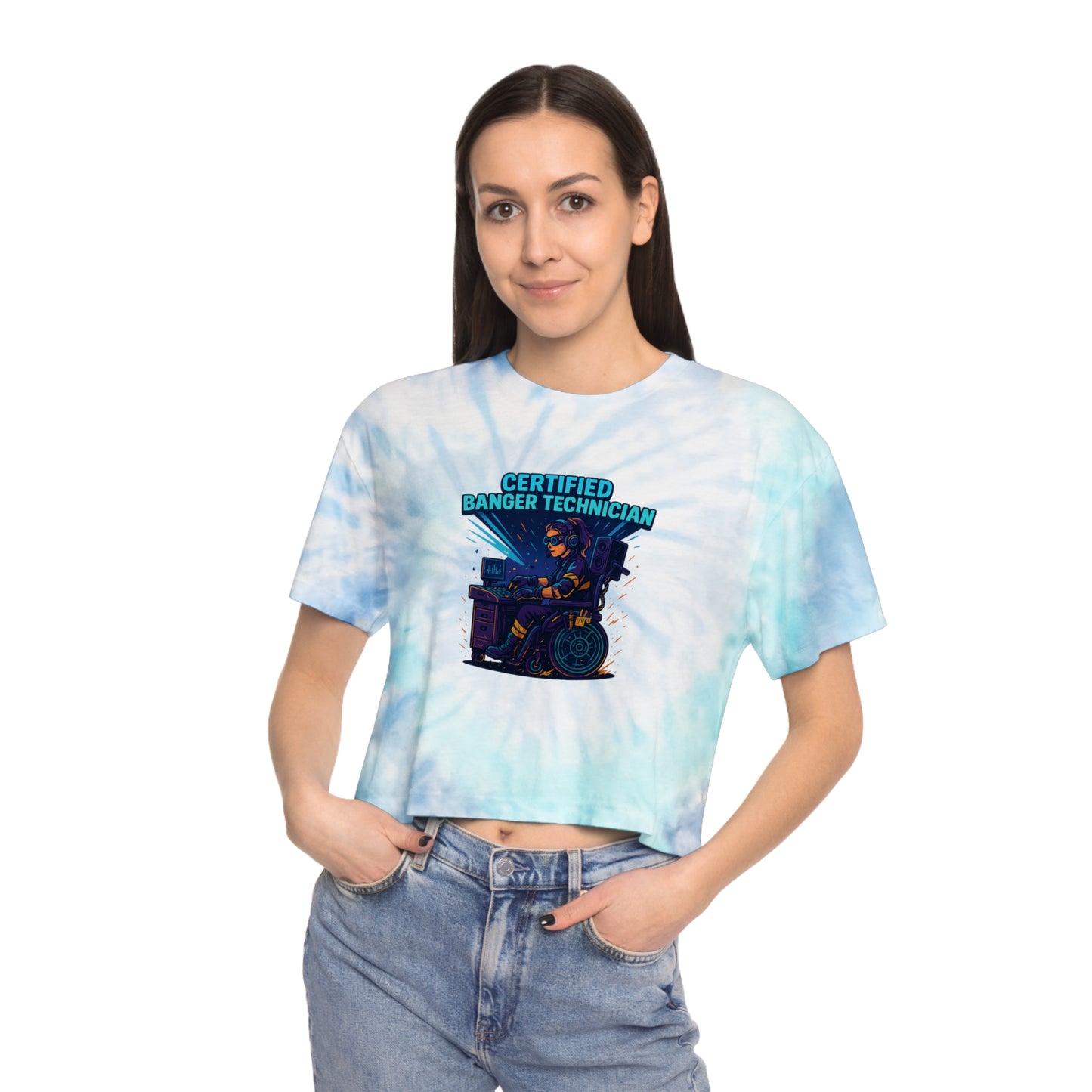 Certified Banger Technician // BLVCK Lagoon Tie-Dye Crop Tee