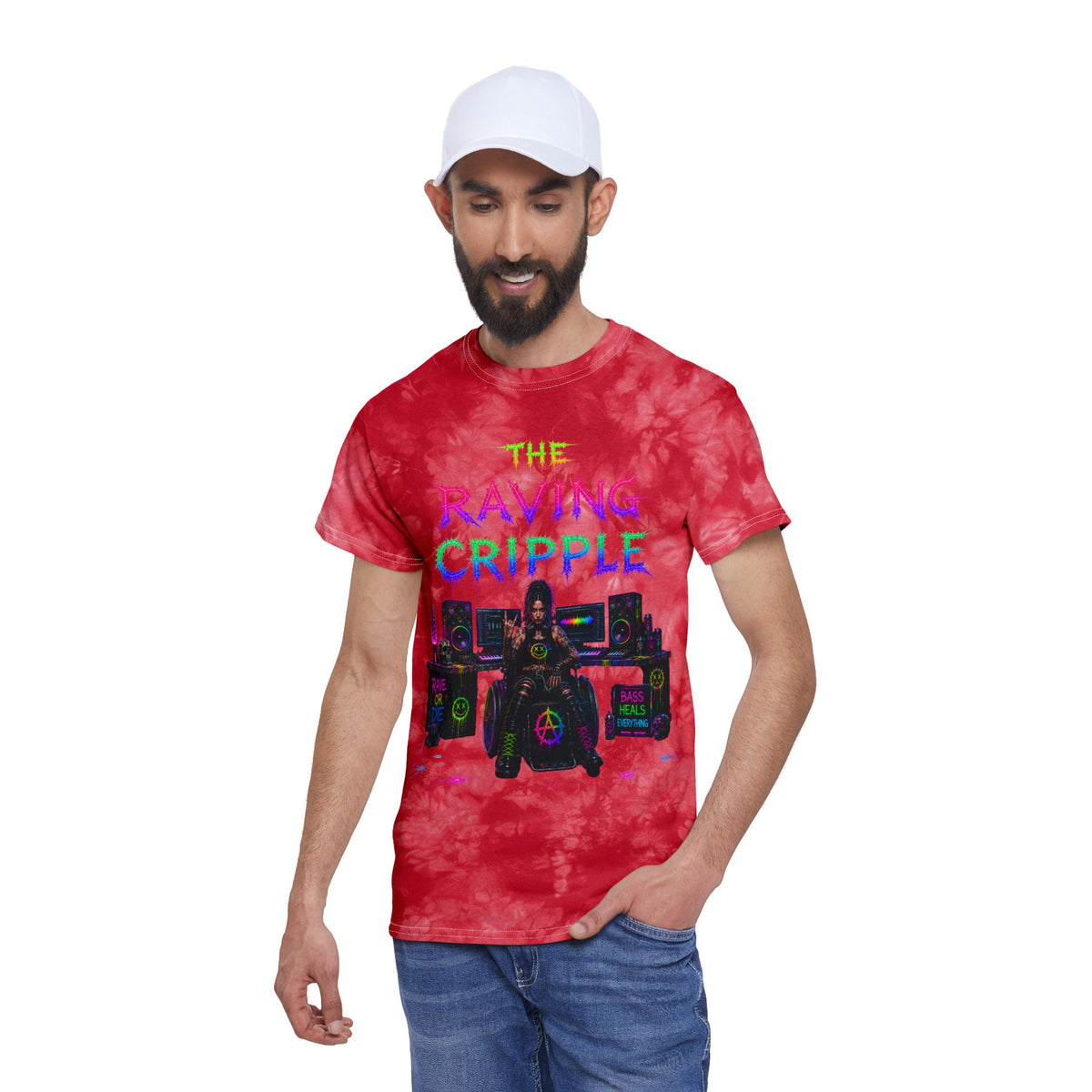 The Raving Cripple – BLVCK Crystal Tie-Dye Tee - Insaneintheleakingbrain Edition