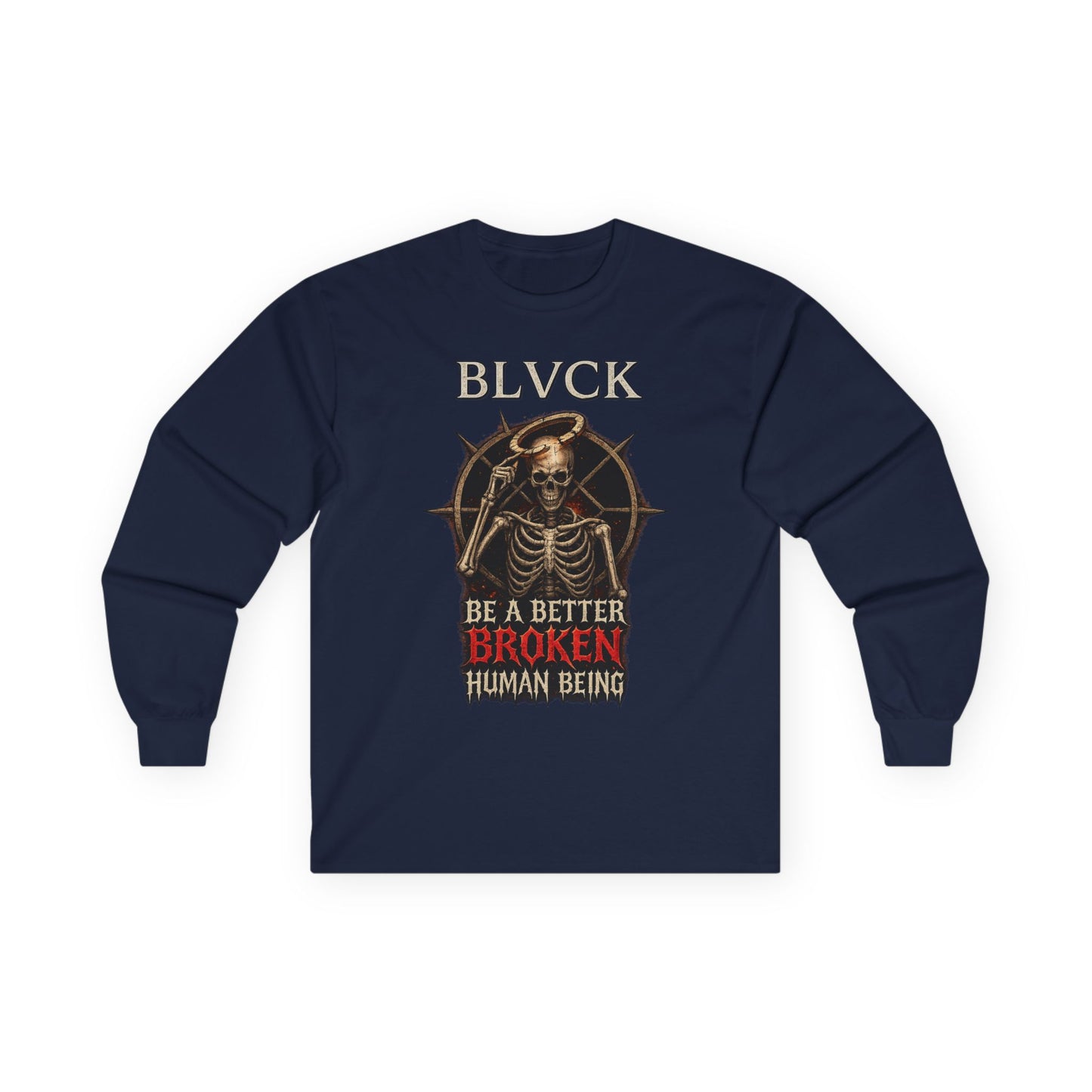 BLVCK // Better Broken Human Being - Long Sleeve Cotton Tee