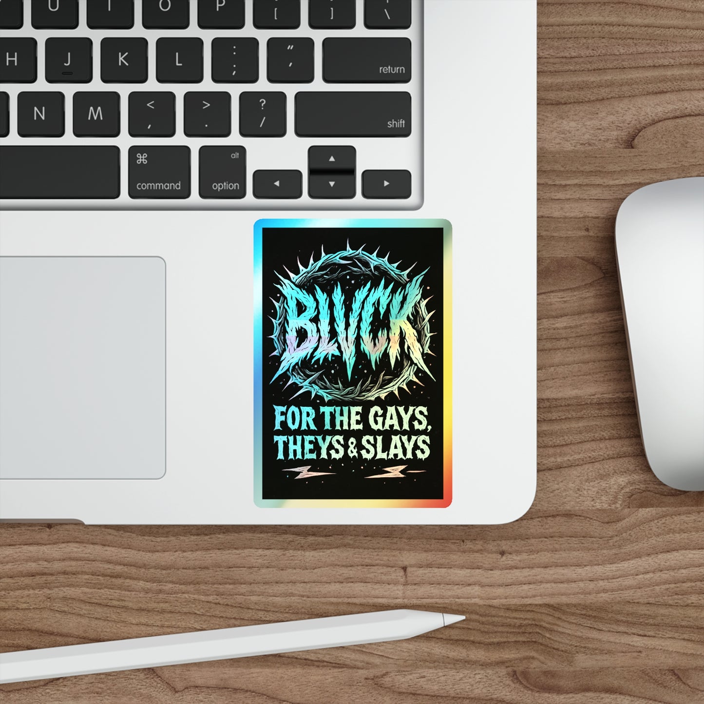 BLVCK Sigil // Holographic Sticker // Trans Pride Thorn Halo Edition