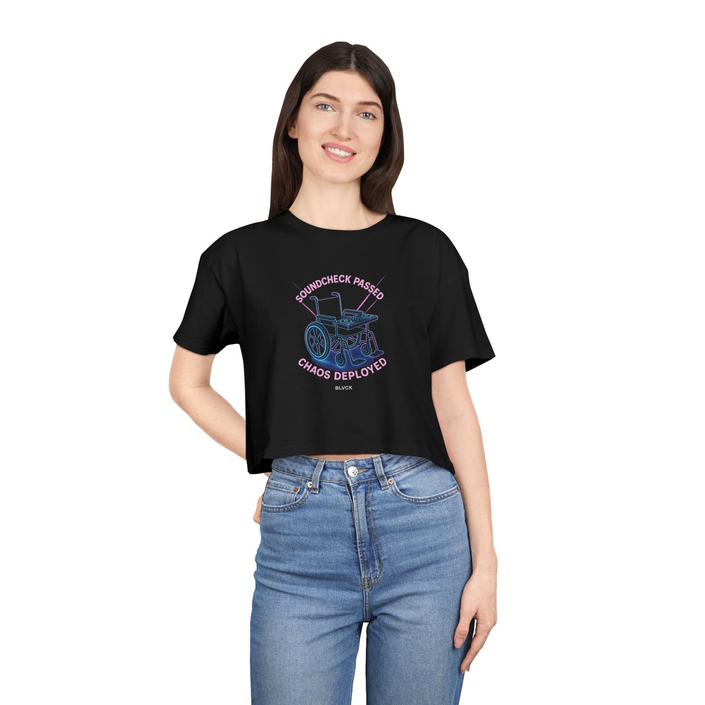 BLVCK “Soundcheck Passed – Chaos Deployed” Crop Tee - Worldwide