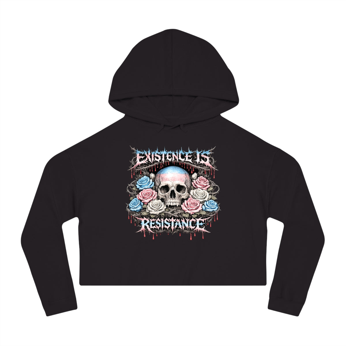 Existence Is Resistance // BLVCK Cropped Hoodie