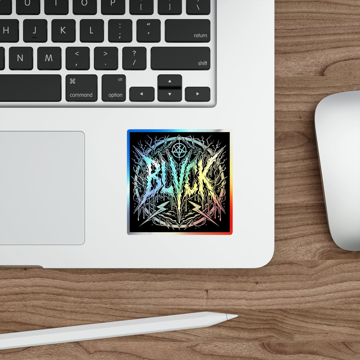 BLVCK Sigil // Holographic Sticker // Monochrome Edition