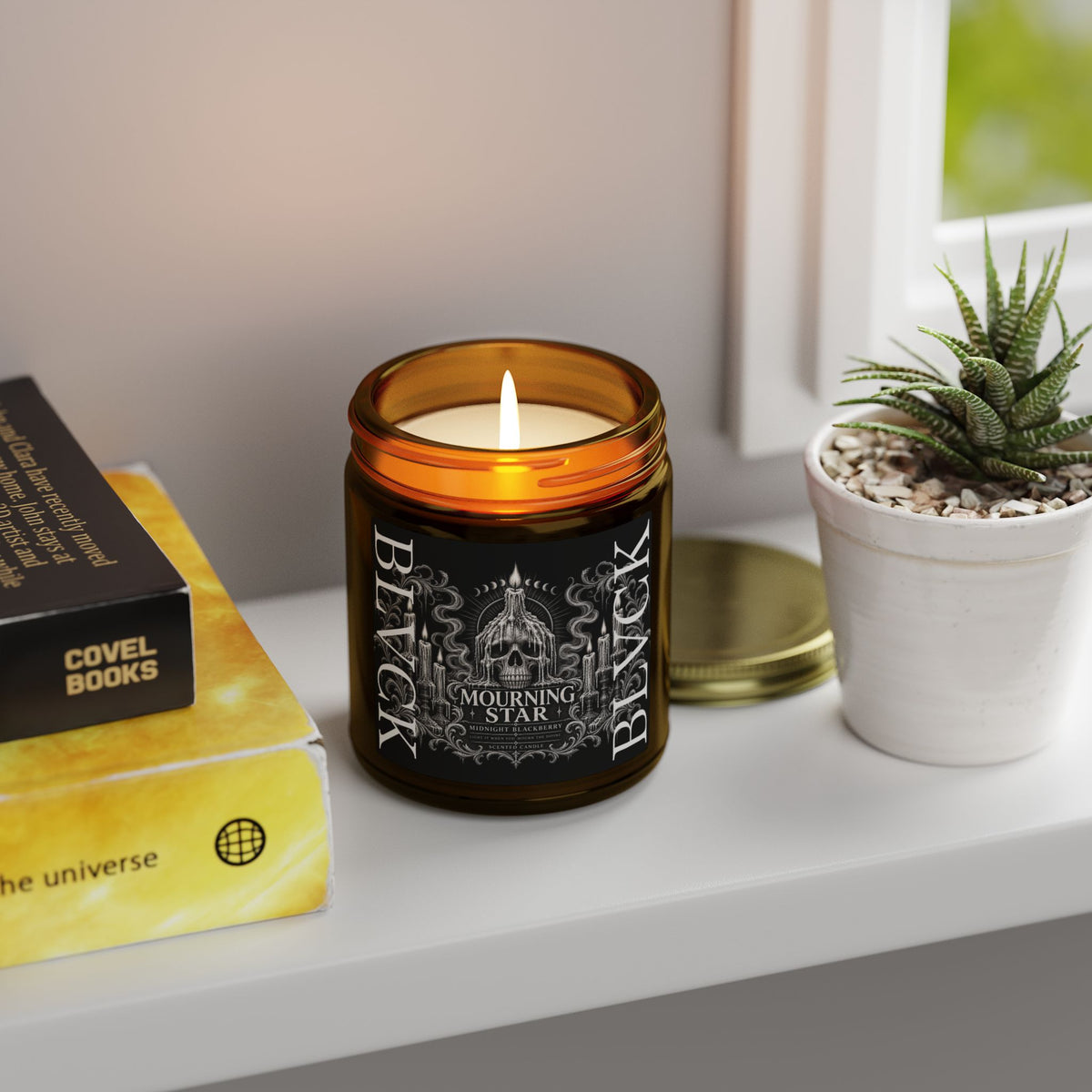 Mourning Star // Midnight Blackberry Scented Coconut Apricot Wax Candle