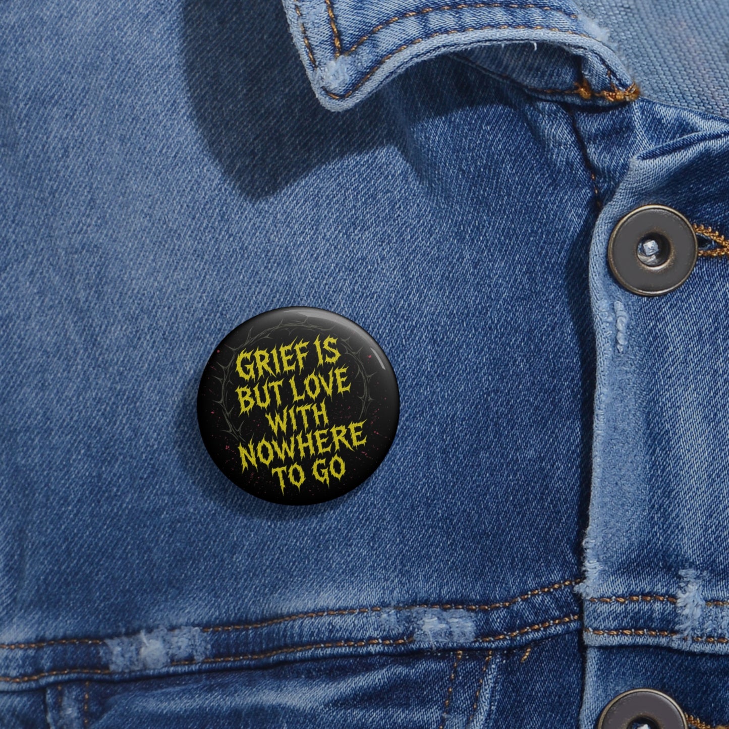 BLVCK // Grief is but Love Enamel Pin