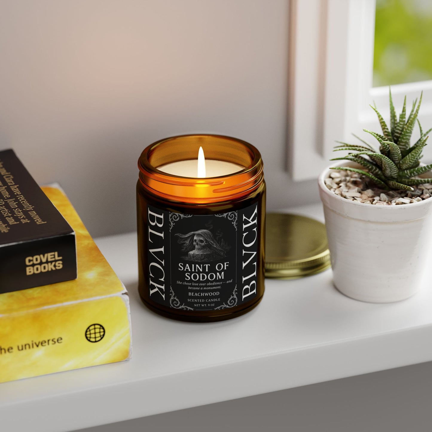 Saint of Sodom // Beachwood Scented Coconut Apricot Wax Candle