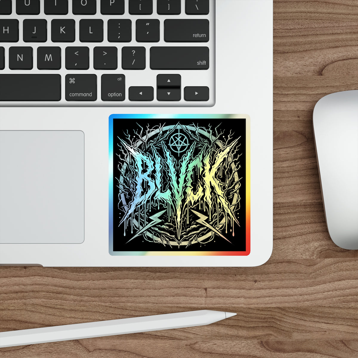 BLVCK Sigil // Holographic Sticker // Monochrome Edition