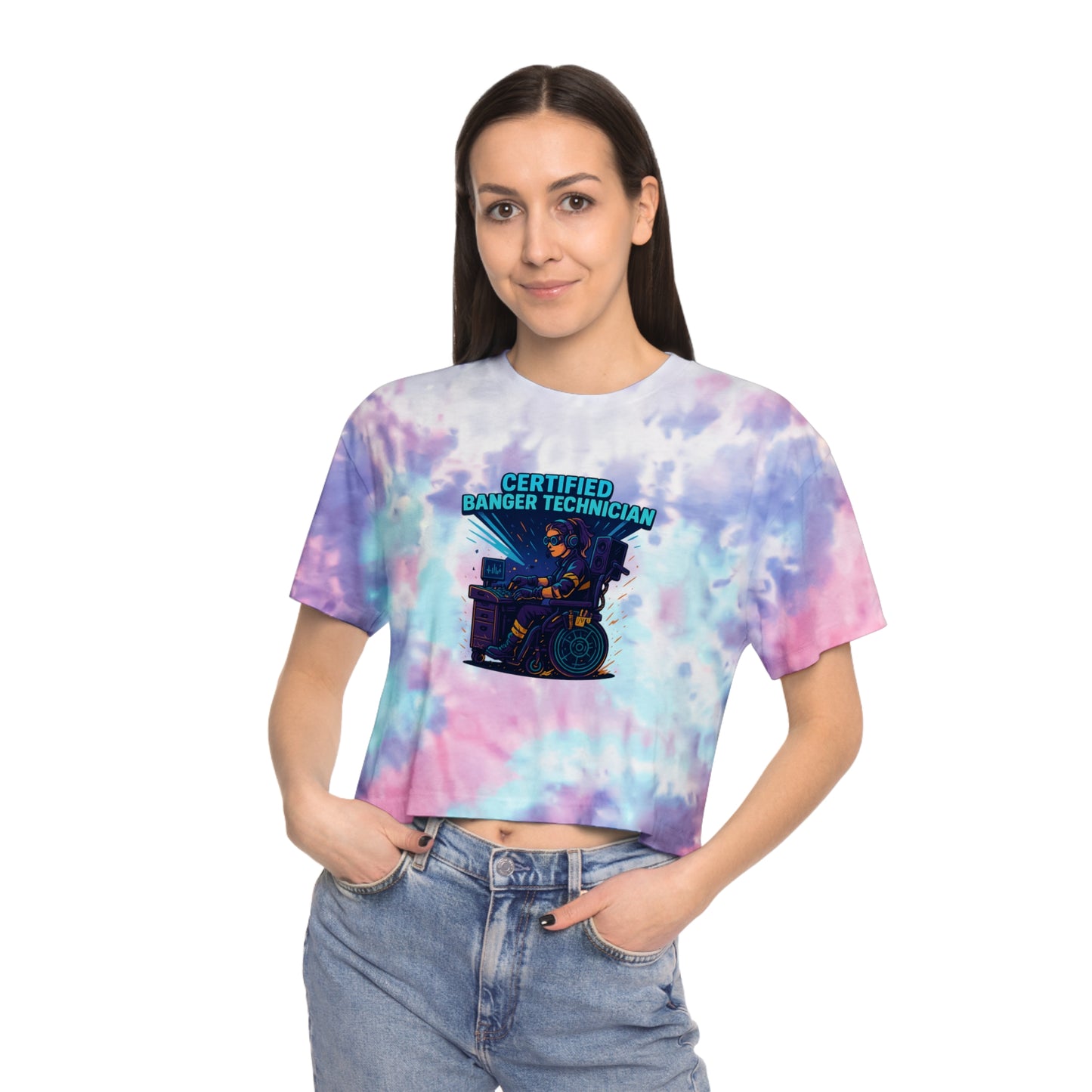 Certified Banger Technician // BLVCK Lagoon Tie-Dye Crop Tee