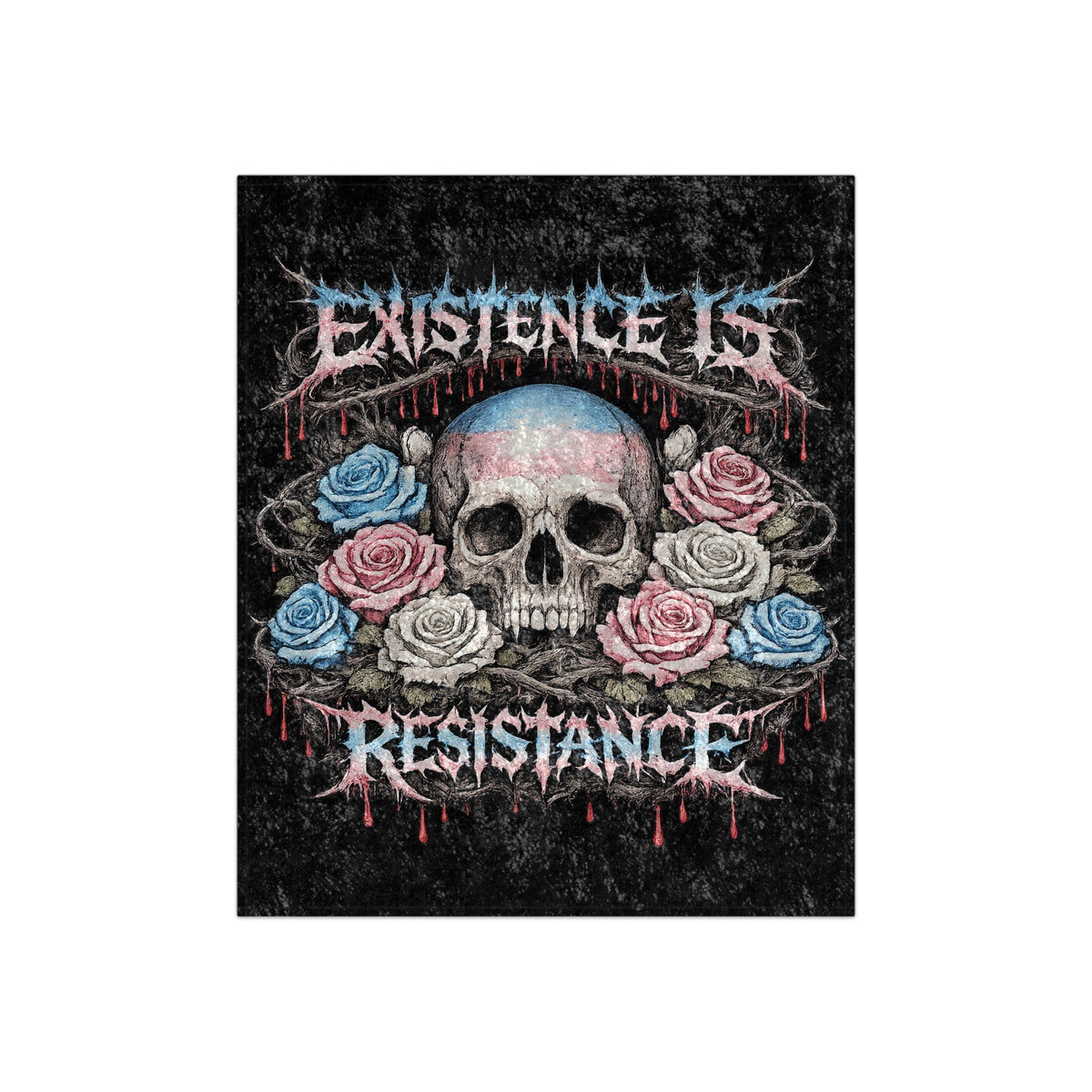 BLVCK // Existence Is Resistance // Premium Crushed Velvet Blanket