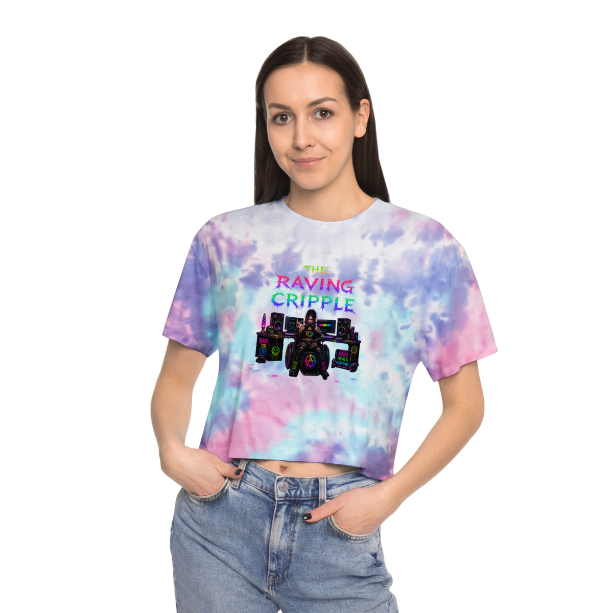 The Raving Cripple // BLVCK Lagoon Tie-Dye Crop Tee // Insaneintheleakingbrain Edition