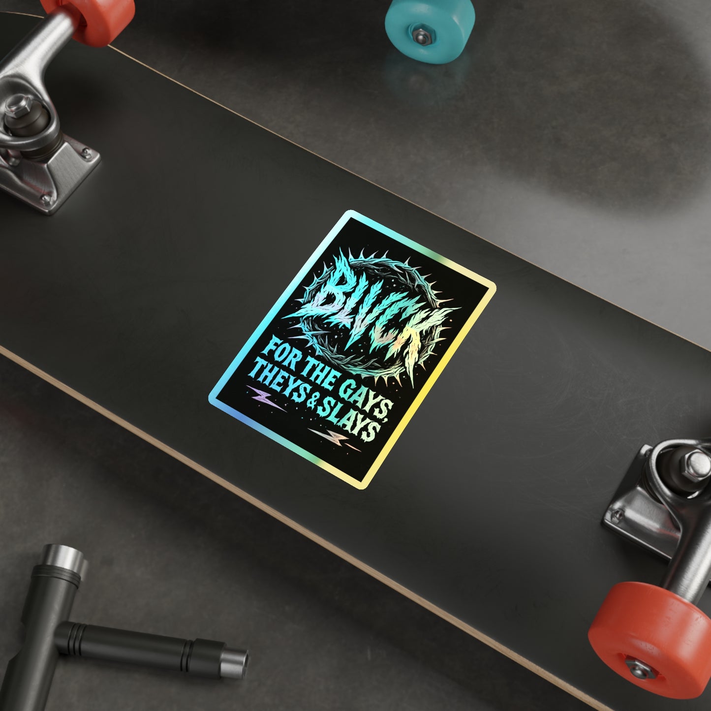 BLVCK Sigil // Holographic Sticker // Trans Pride Thorn Halo Edition
