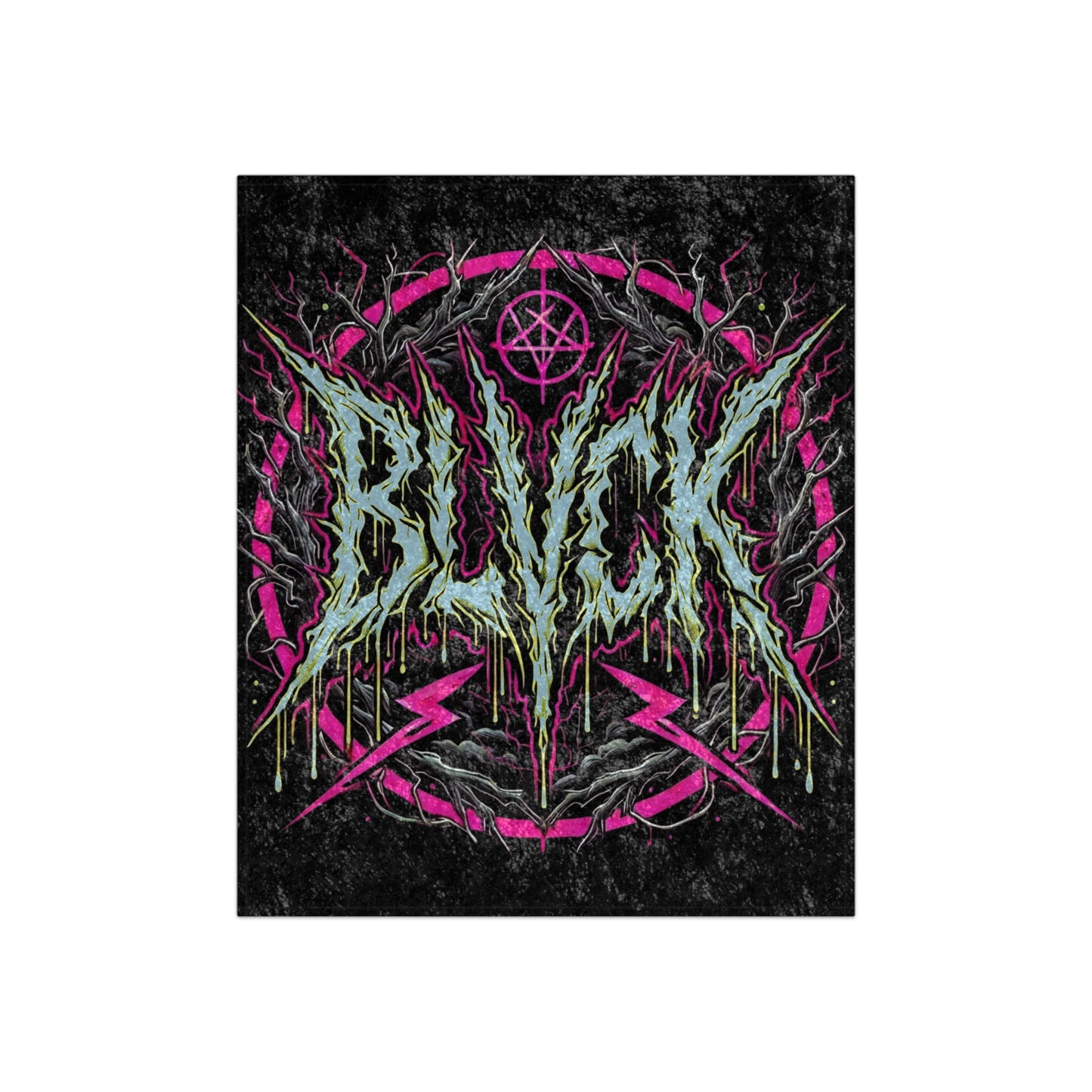 BLVCK // Transmutation Sigil // Premium Crushed Velvet Blanket