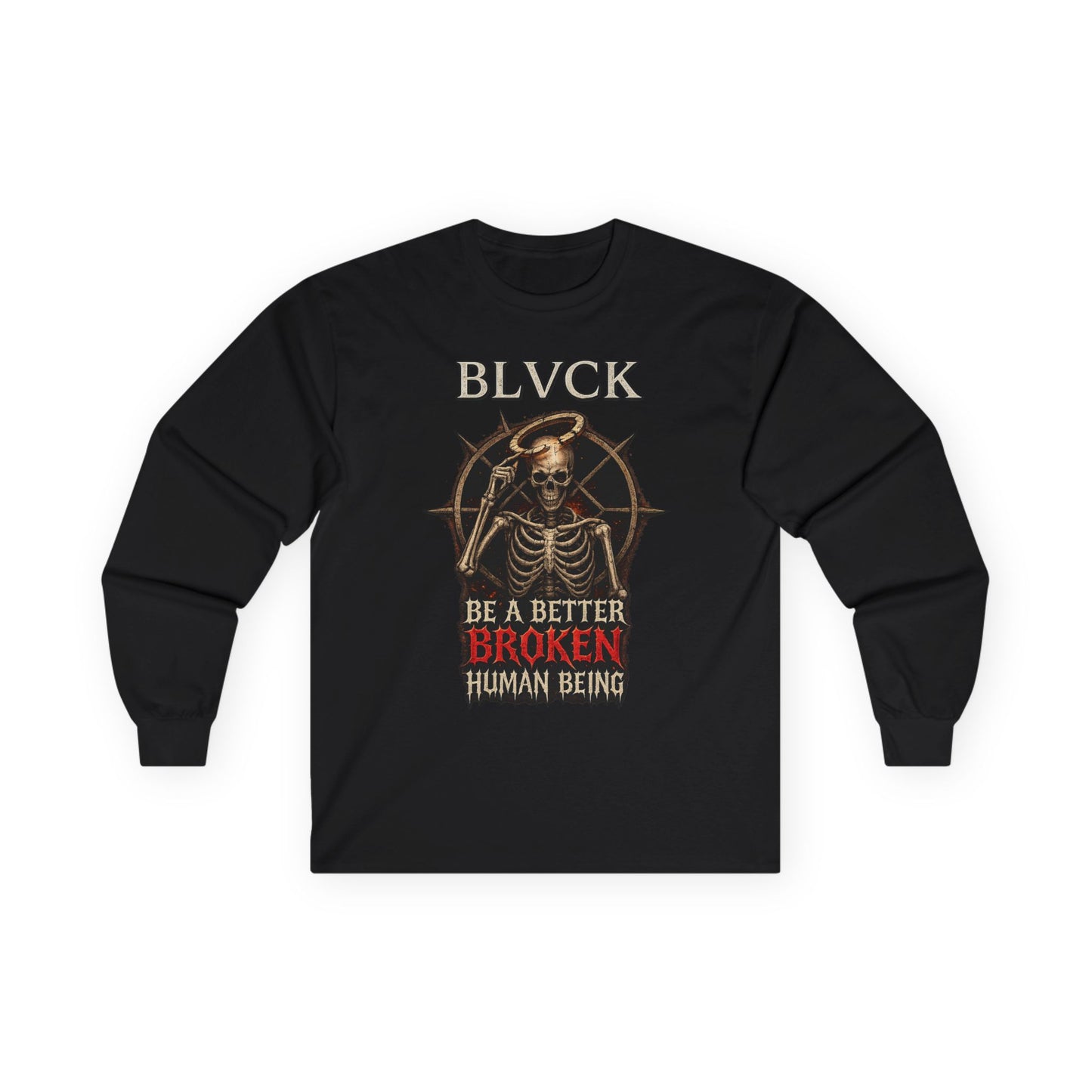 BLVCK // Better Broken Human Being - Long Sleeve Cotton Tee