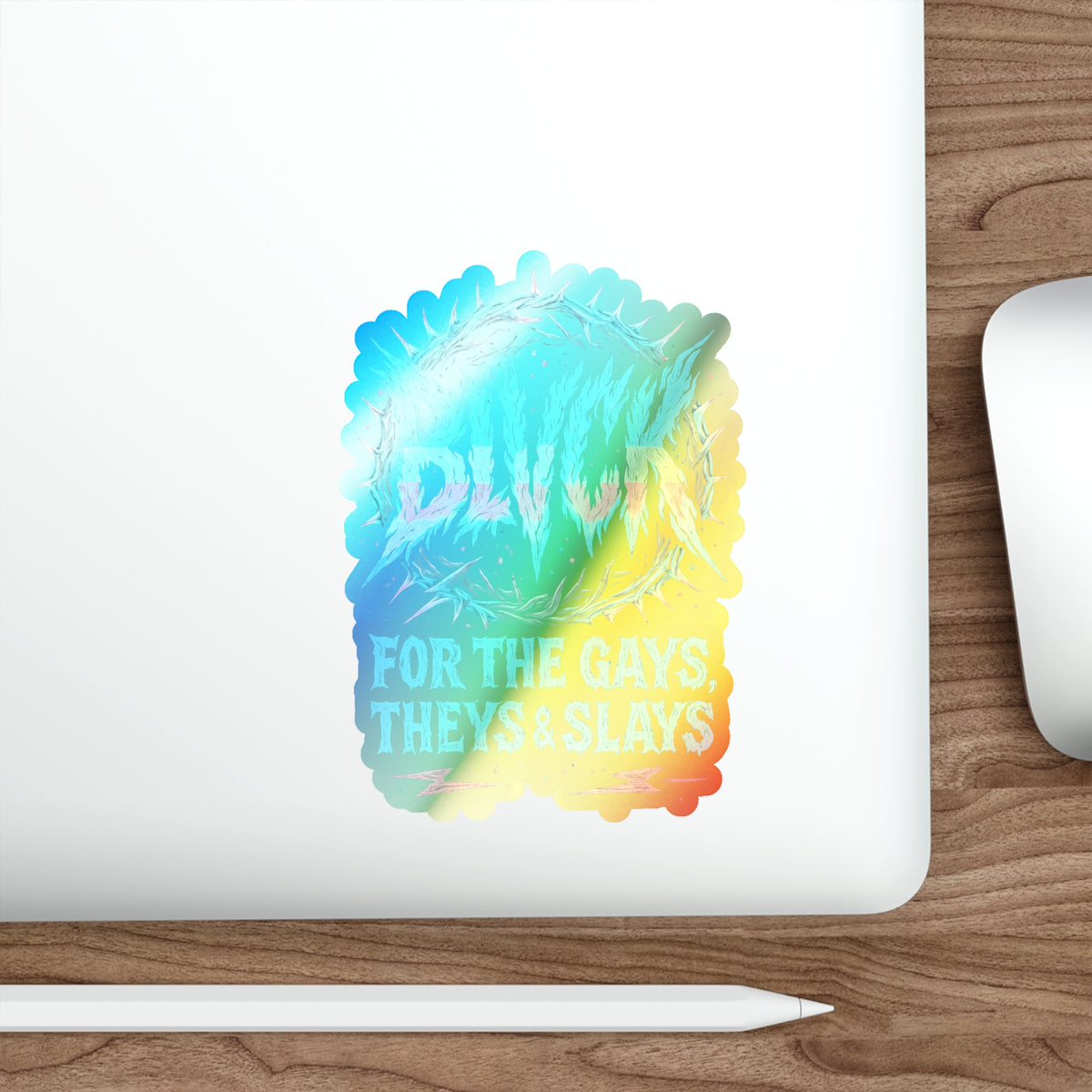 BLVCK Sigil // Holographic Sticker // Trans Pride Thorn Halo Variant