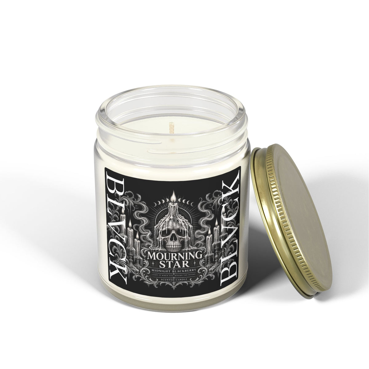 Mourning Star // Midnight Blackberry Scented Coconut Apricot Wax Candle