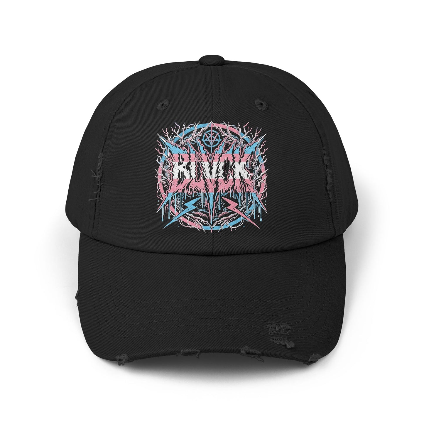 BLVCK // Trans Pride Sigil Distressed Cap