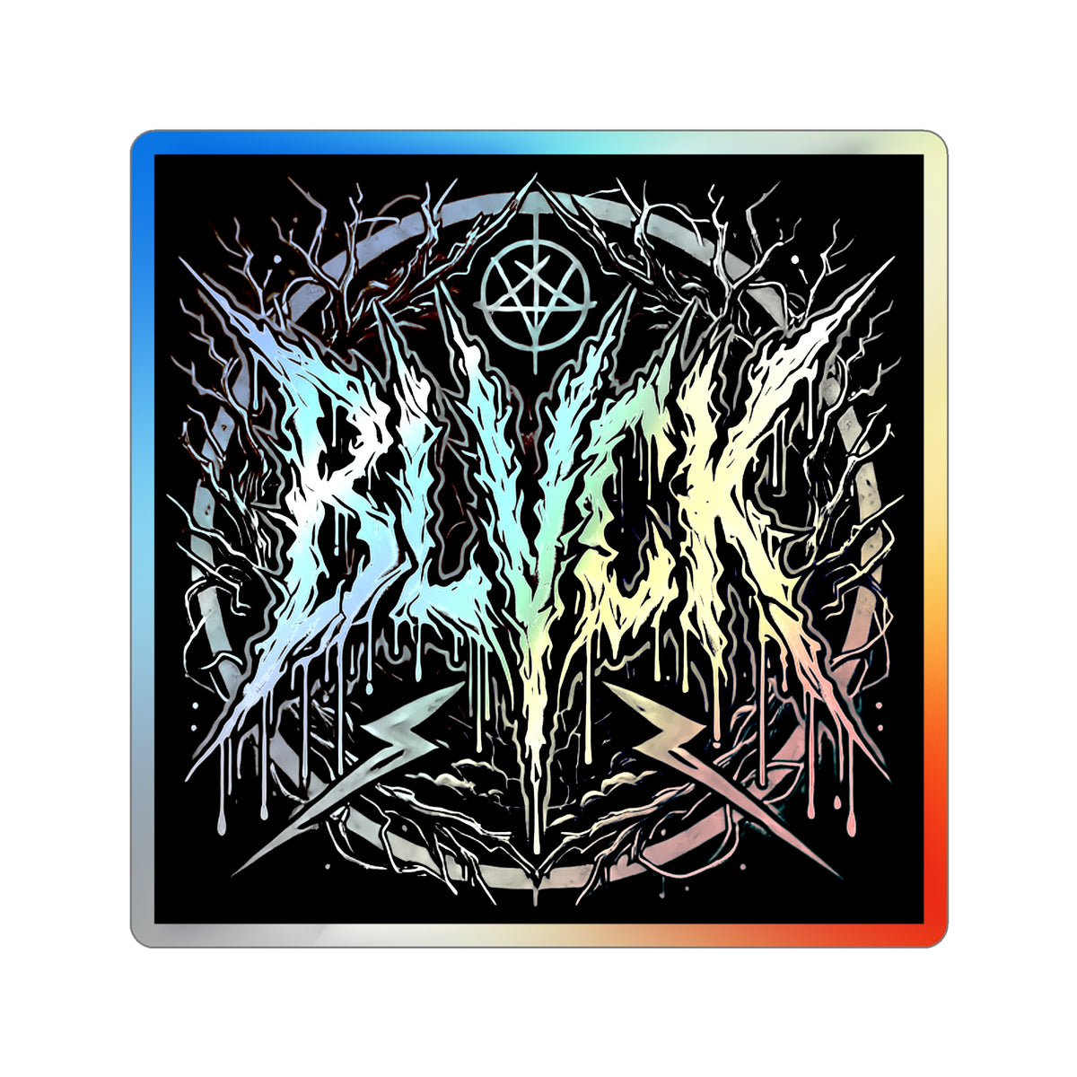 BLVCK Sigil // Holographic Sticker // Monochrome Edition