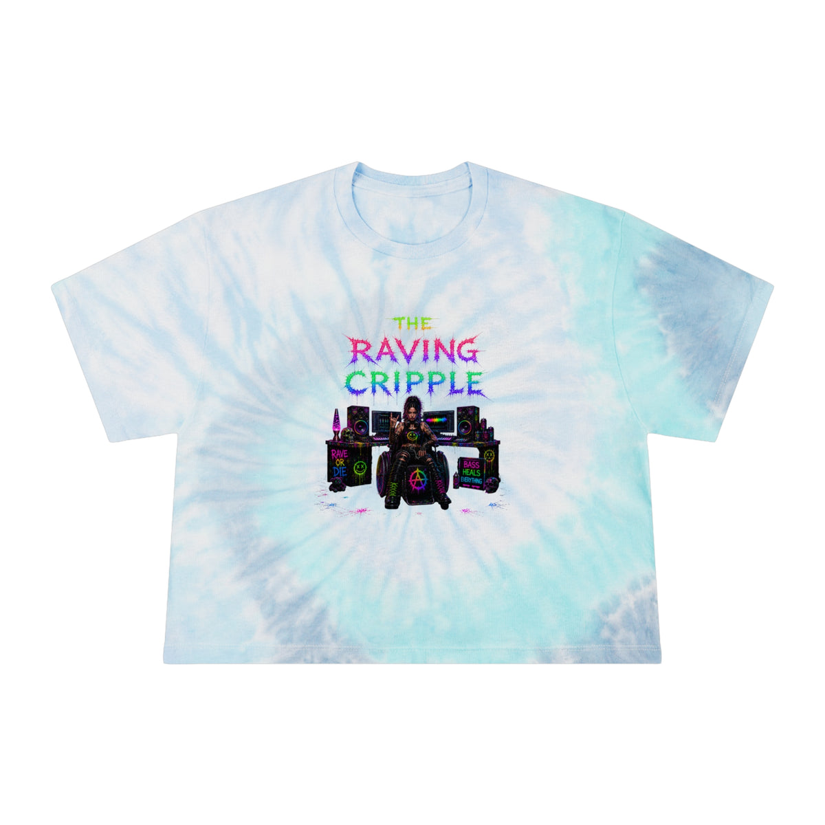 The Raving Cripple // BLVCK Lagoon Tie-Dye Crop Tee // Insaneintheleakingbrain Edition