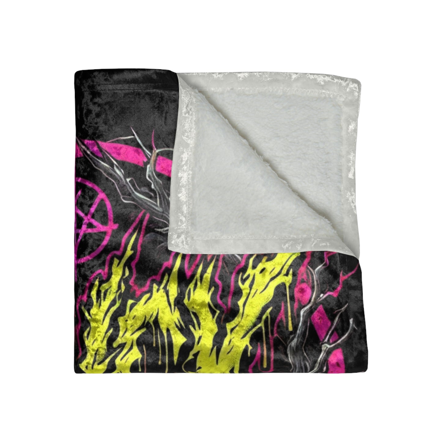 BLVCK // Neon Sigil // Premium Crushed Velvet Blanket