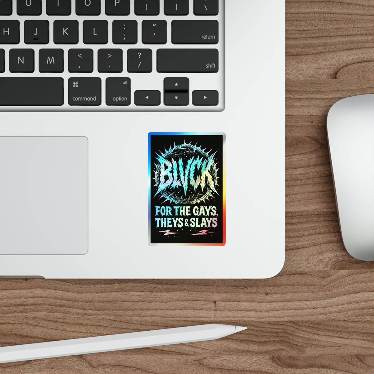 BLVCK Sigil // Holographic Sticker // Trans Pride Thorn Halo Edition