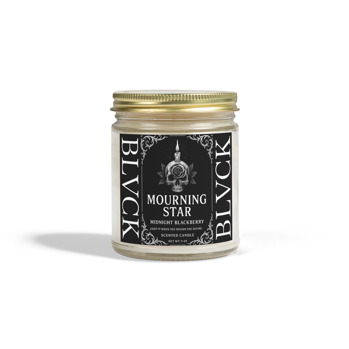 Mourning Star // Midnight Blackberry Scented Coconut Apricot Wax Candle