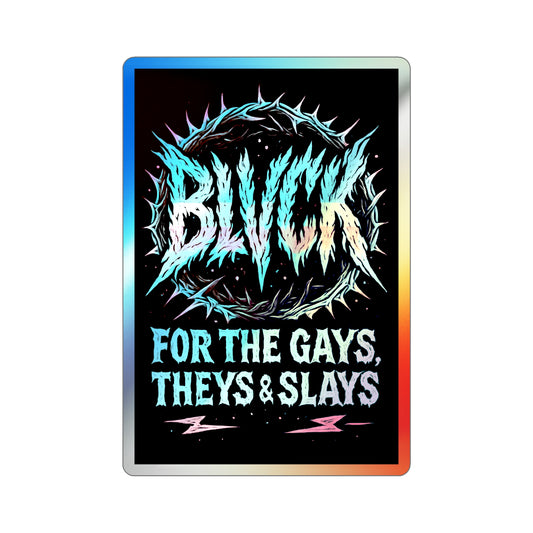 BLVCK Sigil // Holographic Sticker // Trans Pride Thorn Halo Edition