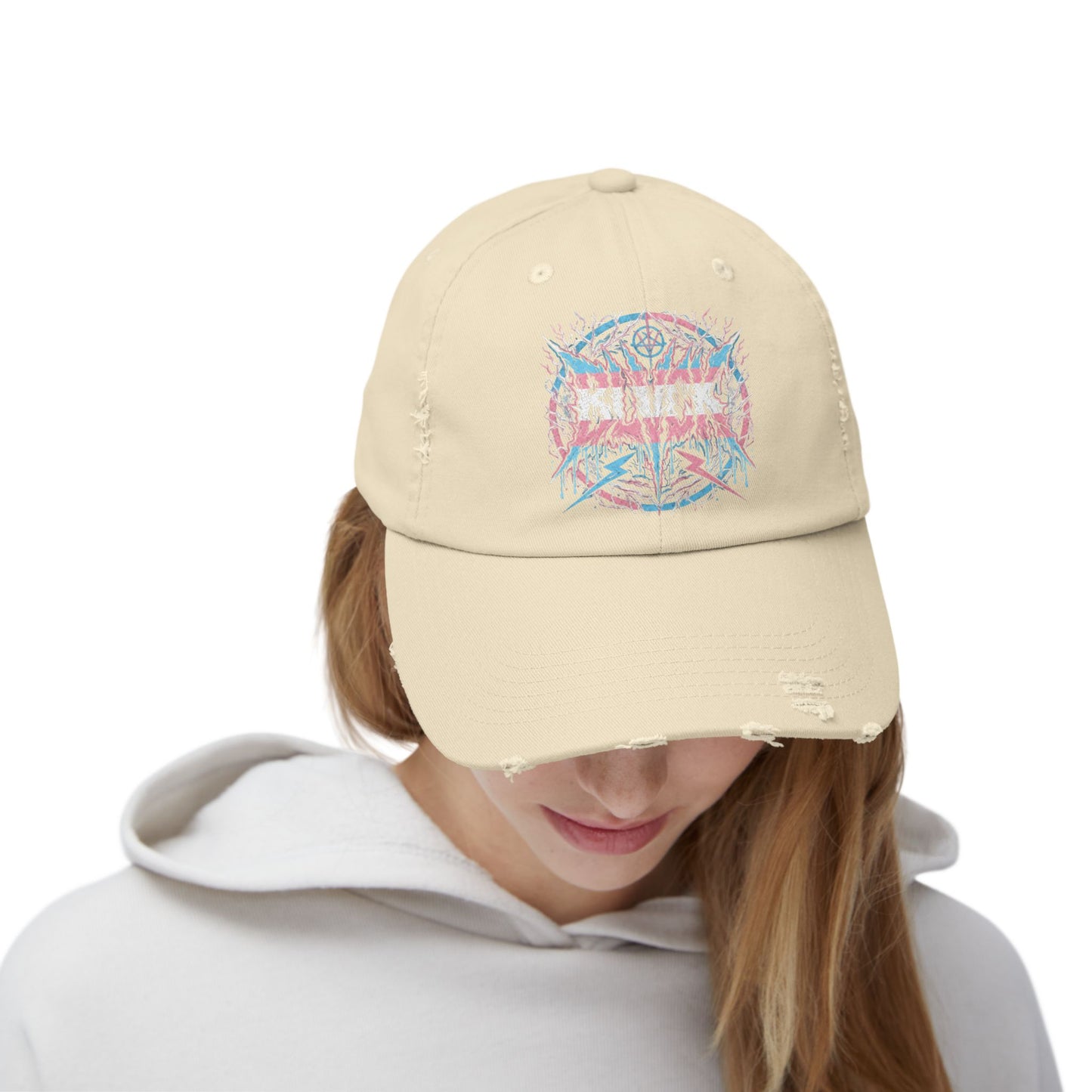 BLVCK // Trans Pride Sigil Distressed Cap