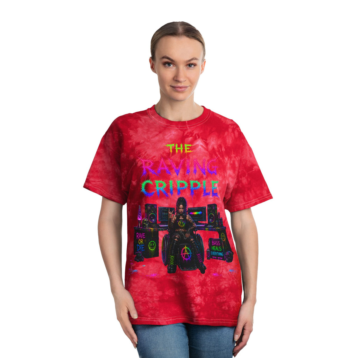 The Raving Cripple – BLVCK Crystal Tie-Dye Tee - Insaneintheleakingbrain Edition