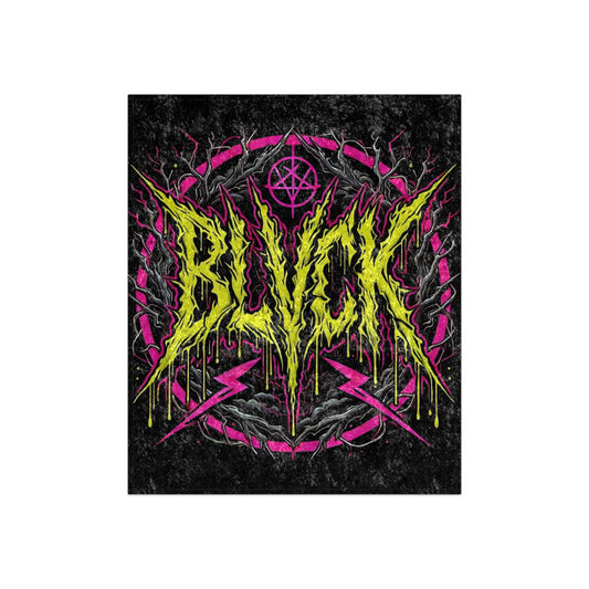 BLVCK // Neon Sigil // Premium Crushed Velvet Blanket