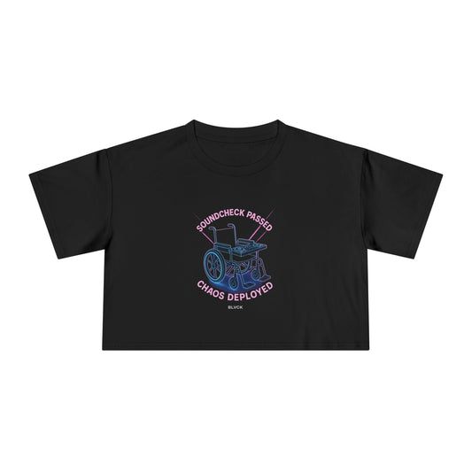 BLVCK “Soundcheck Passed – Chaos Deployed” Crop Tee - Worldwide