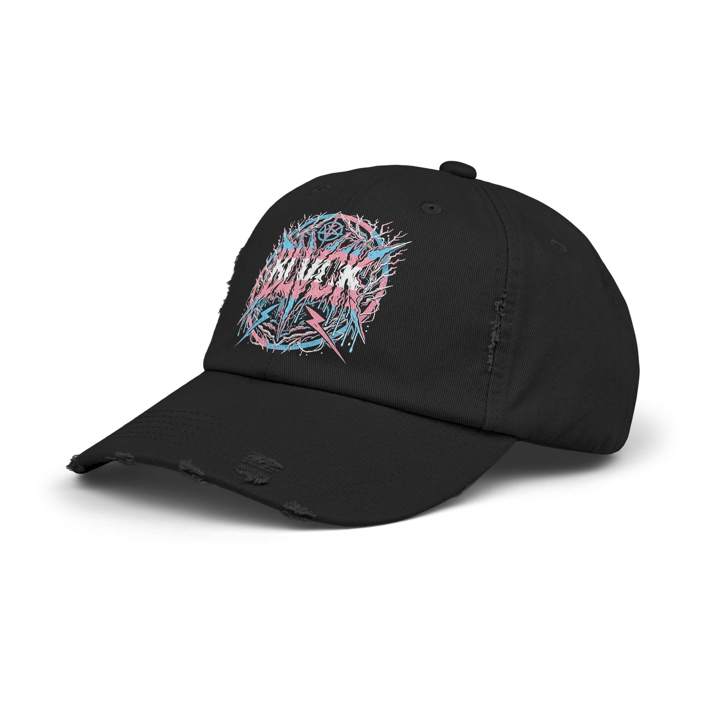 BLVCK // Trans Pride Sigil Distressed Cap