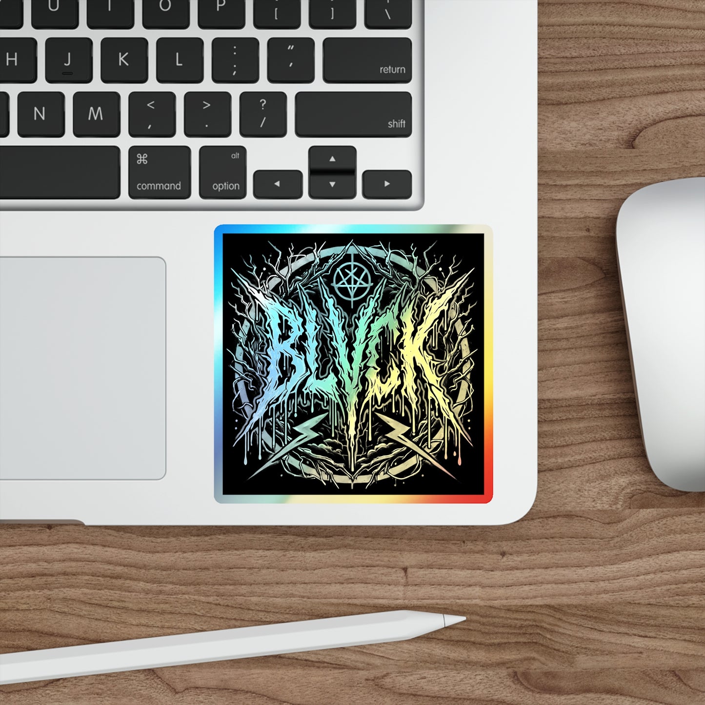 BLVCK Sigil // Holographic Sticker // Monochrome Edition