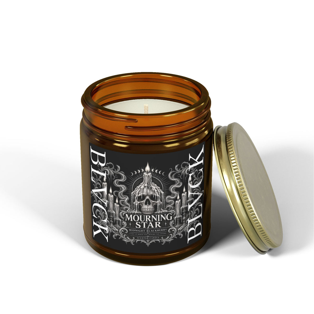 Mourning Star // Midnight Blackberry Scented Coconut Apricot Wax Candle